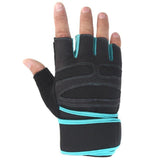 Men Fitness Training Half Finger Gloves Non-Slip Breathable Extended Wrist Support Bodybuilding Weightlifting Gloves