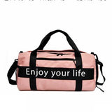 Women Pink Sports Bag Men Black Nylon Waterproof Gym Bag Independent Shoe Position Luggage Storage Handbag Outdoor Travel Bags