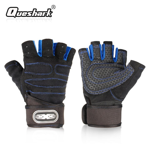Men Fitness Training Half Finger Gloves Non-Slip Breathable Extended Wrist Support Bodybuilding Weightlifting Gloves