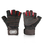 Men Fitness Training Half Finger Gloves Non-Slip Breathable Extended Wrist Support Bodybuilding Weightlifting Gloves