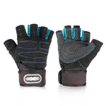 Men Fitness Training Half Finger Gloves Non-Slip Breathable Extended Wrist Support Bodybuilding Weightlifting Gloves