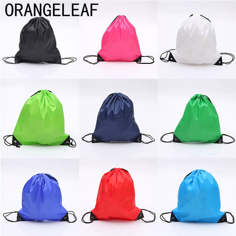 Portable Oxford Sports Bag 210D Nylon Drawstring Bags Belt Riding Backpack Gym Drawstring Shoes Bag Clothes Backpacks WholeSale