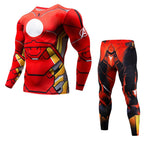 Men's sports suit Fitness Running Sets Clothing Spiderman Tracksuit Set Captain America Sportswear 3D Print Full Compression