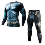 Men's sports suit Fitness Running Sets Clothing Spiderman Tracksuit Set Captain America Sportswear 3D Print Full Compression