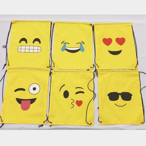 Funny emoticon Waterproof Swimming Storage Backpack Travel Shoulders Bag Storage Shoes Bag Water Sports Travel Portable Bag