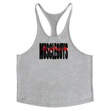 Brand Fitness Clothing Bodybuilding Stringer Tank Top Men Cotton Curved hem Y Back Sleeveless shirt Workout Vest gyms Singlets